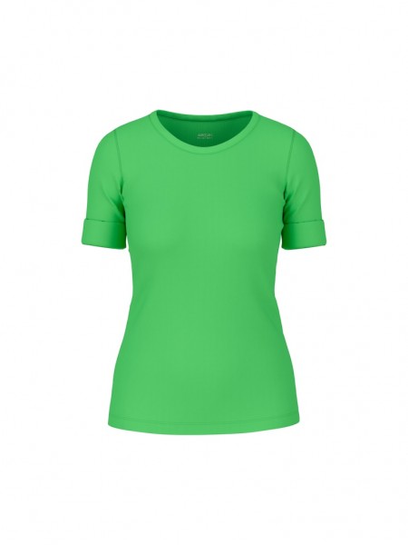 Marc Cain Sports Uni T-Shirt aus stretchigem Cotton-Ripp