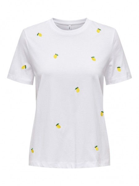 Only T-Shirt Ketty mit Zitronenaufdruck