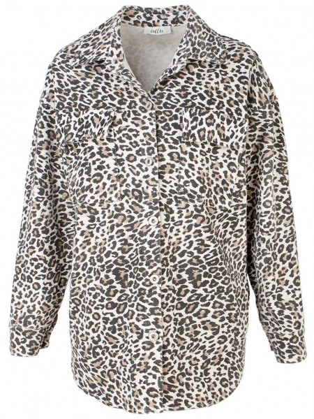 Coll64 Hemdjacke mit Leo-Print