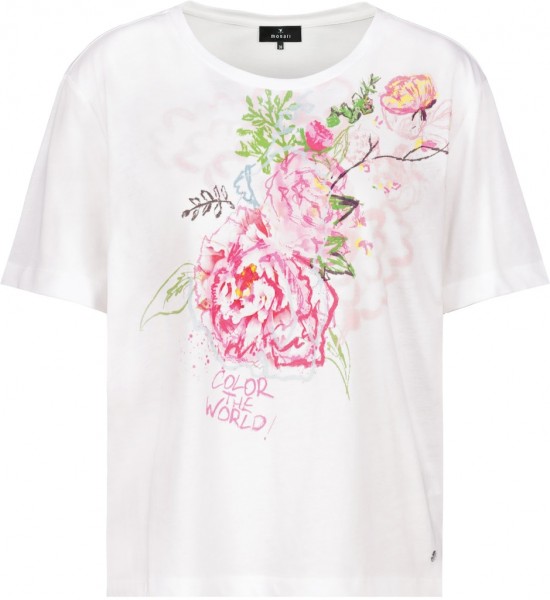 Monari T-Shirt mit Blumenzeichnung