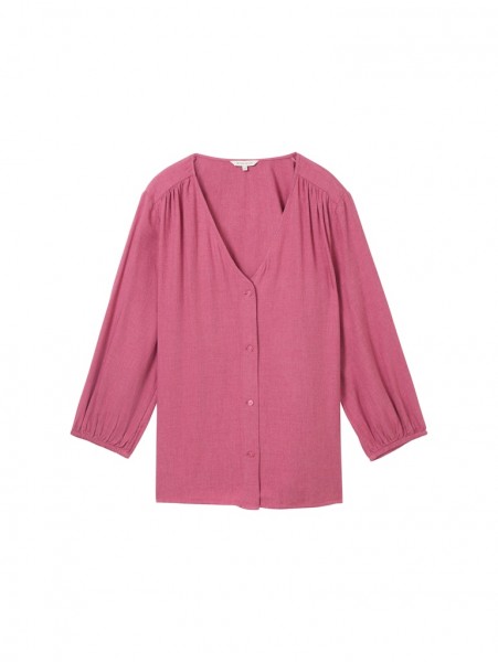 Tom Tailor Basic Bluse in Melange-Optik