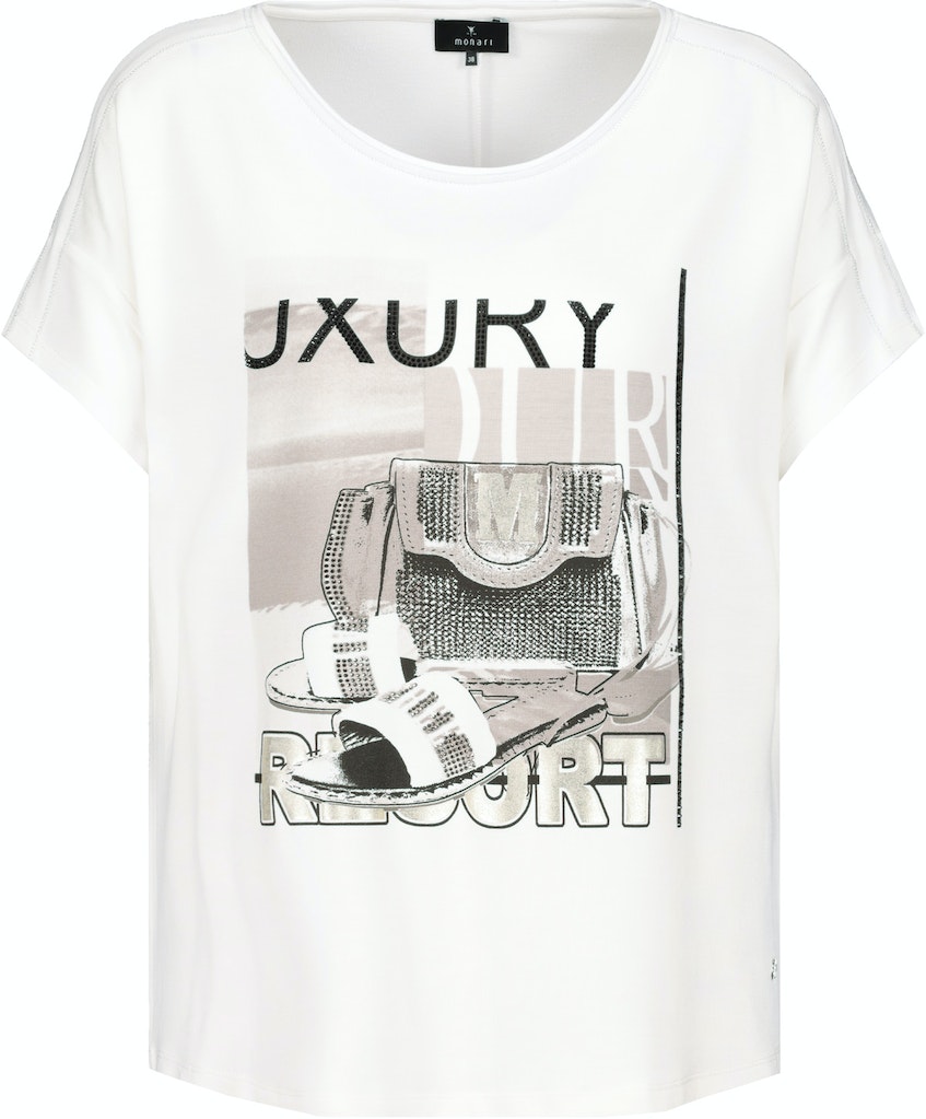 Monari T-Shirt mit T-Shirts & Modehaus | Tops Front-Print T-Shirts Das | Damenmode | Schmitz 