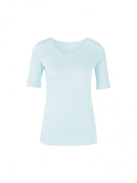 Marc Cain Sports Uni T-Shirt aus stretchigem Cotton-Ripp