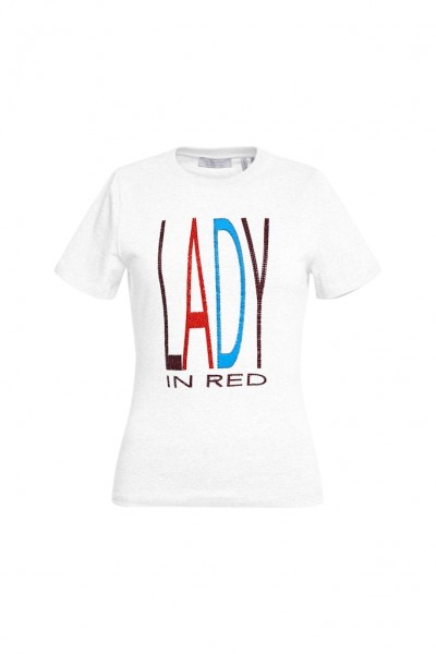 Rich &amp; Royal Slim Fit T-Shirt with print &quot;Lady&quot; organic