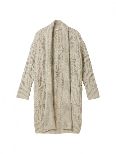 Tom Tailor Langer Cardigan mit recycelter Wolle