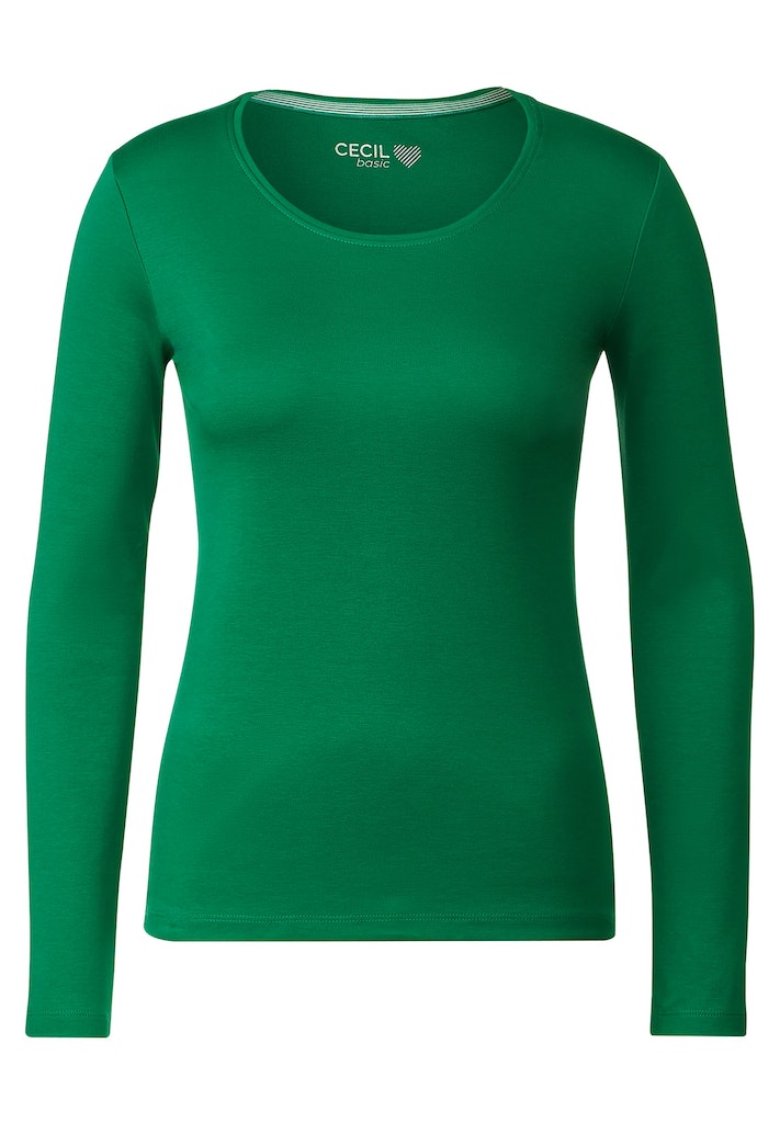 Cecil Basic Langarmshirt | & T-Shirts Damenmode | T-Shirts Das Schmitz | Modehaus Tops 